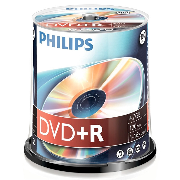 Philips DVD+R | 16X | 4.7GB | Spindle | 100-pack DR4S6B00F/00 098013 - 1