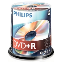 Philips DVD+R | 16X | 4.7GB | Spindle | 100-pack DR4S6B00F/00 098013