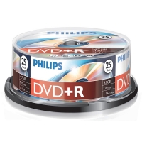 Philips DVD+R | 16X | 4.7GB | Spindle | 25-pack DR4S6B25F/00 098011
