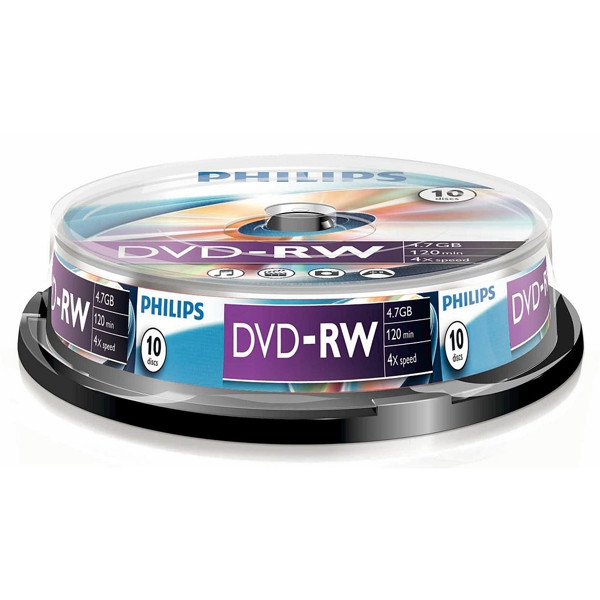 Philips DVD-RW | 4X | 4.7GB | Jewel Case | 10-pack DN4S4B10F/00 098018 - 1