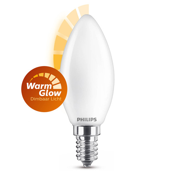 Philips LED lampa E14 | C35 | frostad | warmglow | 2200-2700K | 4.5W | dimbar 929003012601 LPH02592 - 1