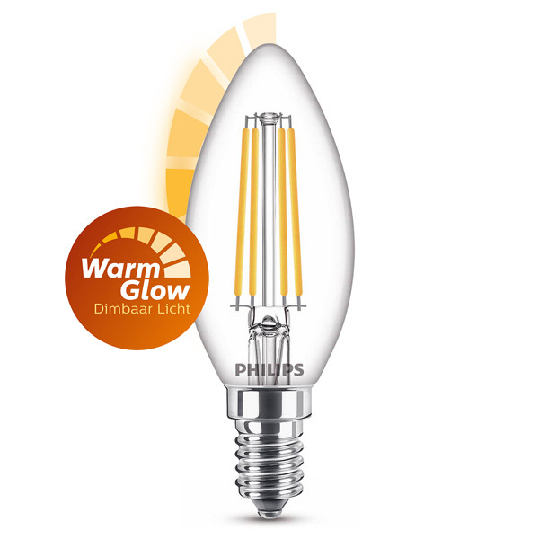 Philips LED lampa E14 | C35 | klar | warmglow | 2200-2700K | 3.4W | dimbar 929003012201 LPH02559 - 1