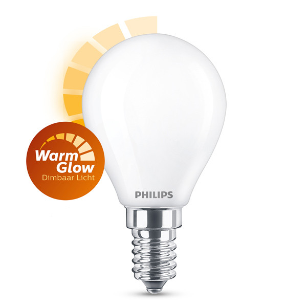 Philips LED lampa E14 | P45 | frostad | warmglow | 2200-2700K | 3.4W | dimbar 929003013501 LPH02588 - 1