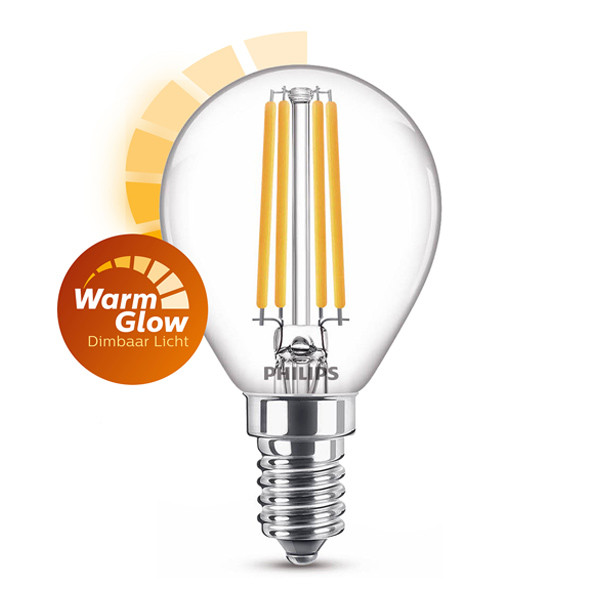 Philips LED lampa E14 | P45 | klar | warmglow | 2200-2700K | 3.4W | dimbar 929003013101 LPH02551 - 1