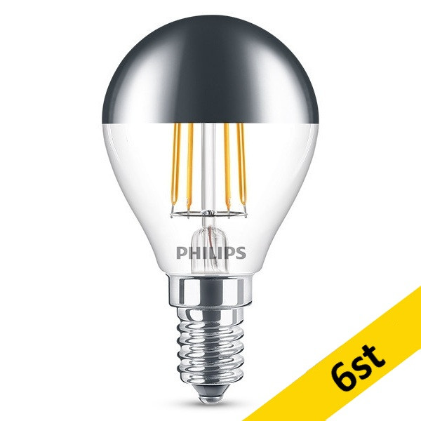 LED lampa E14 | P45 | top coated silver | 2700K | 4W (35W) [Philips] 6st LPH00488 - 1
