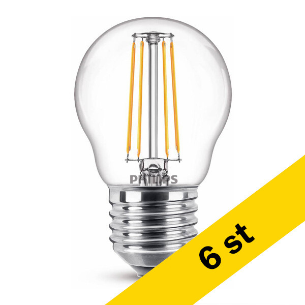 LED lampa E27 | G45 klar | 2700K | 4,3W [Philips] 6st LPH02373 - 1
