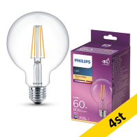 LED lampa E27 | G95 klar | 2700K | 5,9W (60W) [Philips] 4st LPH04252