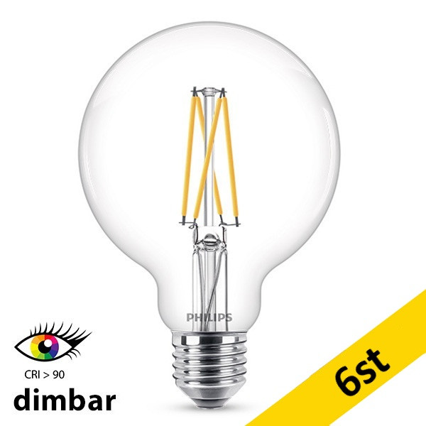LED lampa E27 dimbar | G95 | 2400K | 5.9W (60W) [Philips] 6st LPH02542 - 1