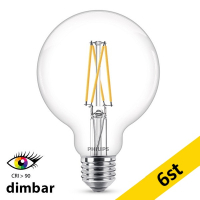 LED lampa E27 dimbar | G95 | 2400K | 5.9W (60W) [Philips] 6st LPH02542