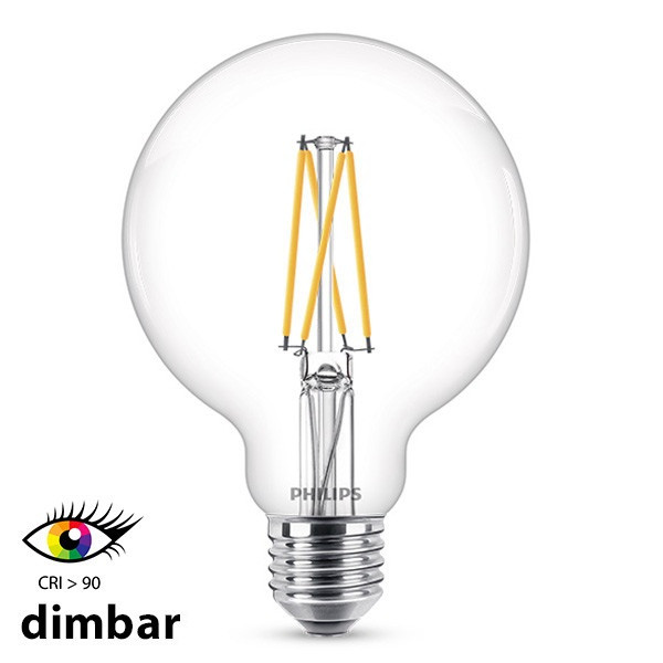 LED lampa E27 dimbar | G95 | 2400K | 5.9W (60W) [Philips] LPH02541 - 1