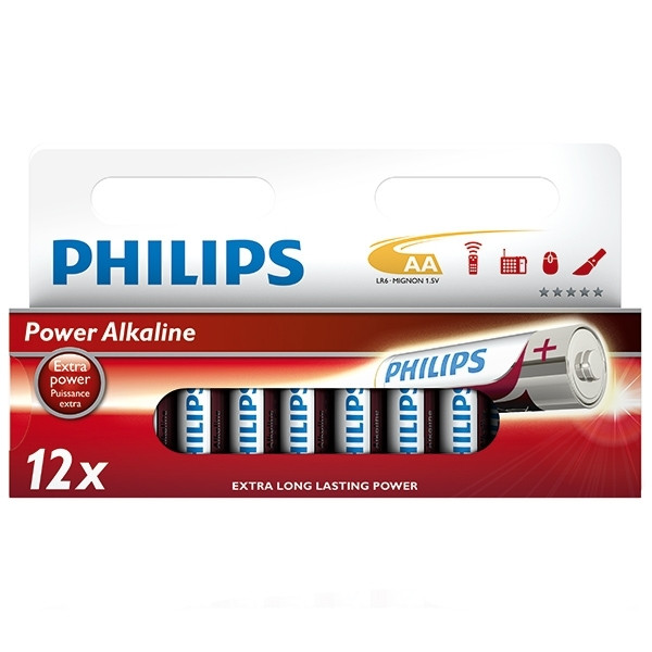 Philips Power Alkaline AA/LR6 Mignon batteri | 12-pack LR6P12W/10 098301 - 1