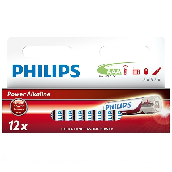 Philips Power Alkaline LR03 Micro AAA batteri 12-pack $$ LR03P12W/10 098303 - 1