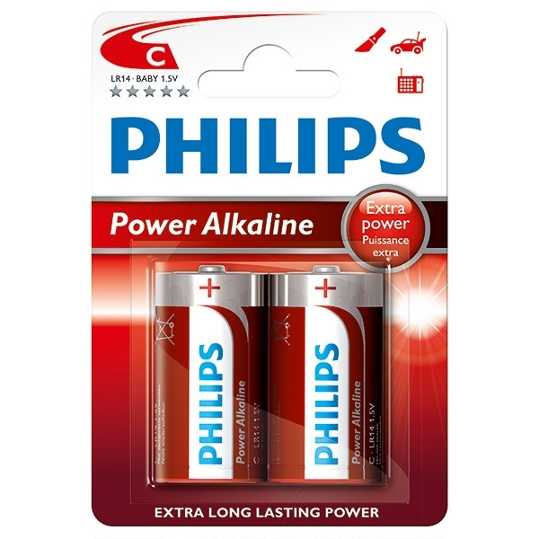 Philips Power Alkaline LR14 MN1400 C batteri 2-pack LR14P2B/10 098304 - 1