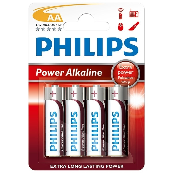 Philips Power Alkaline MN1500 AA/LR6 batteri | 4-pack LR6P4B/10 098300 - 1