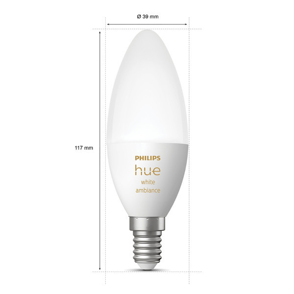 Smart lampa E14 dimbar | C39 White | 2200-6500K | 5,2W [Philips Hue] LPH02711 - 3
