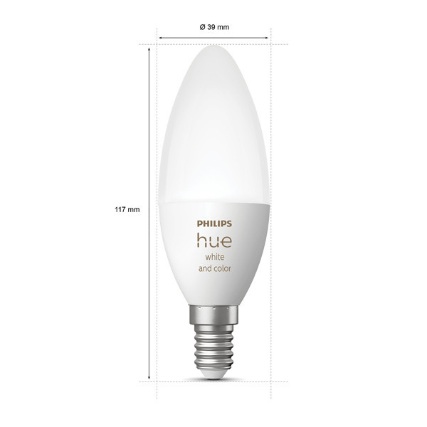 Smart lampa E14 dimbar | C39 White RGB+ | 2000-6500K | 4W [Philips Hue] LPH02700 - 3