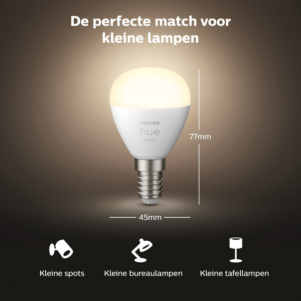 Smart lampa E14 dimbar | P45 White | 2700K | 5,7W [Philips Hue] 2st LPH02724 - 3