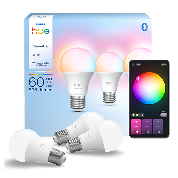 Smart lampa E27 dimbar | A60 White RGB+ | 2200-6500K | 8W (60W) [Philips Hue] 3st LPH04291 - 1