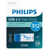 USB-minne 3.2 512GB | Philips Click 512 (USB-C-anslutning) 098715