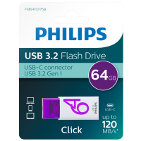 USB-minne 3.2 64GB | Philips Click 64 (USB-C-anslutning) 098712