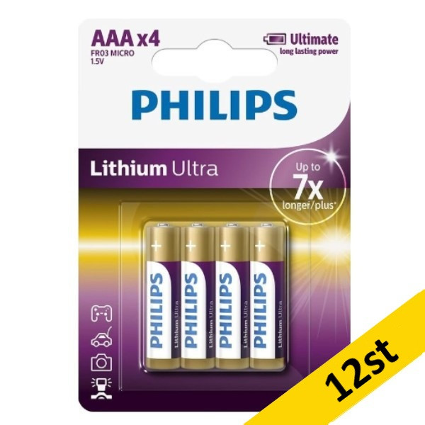 Philips Ultra Lithium FR03 AAA batteri 12st APH00126 - 1