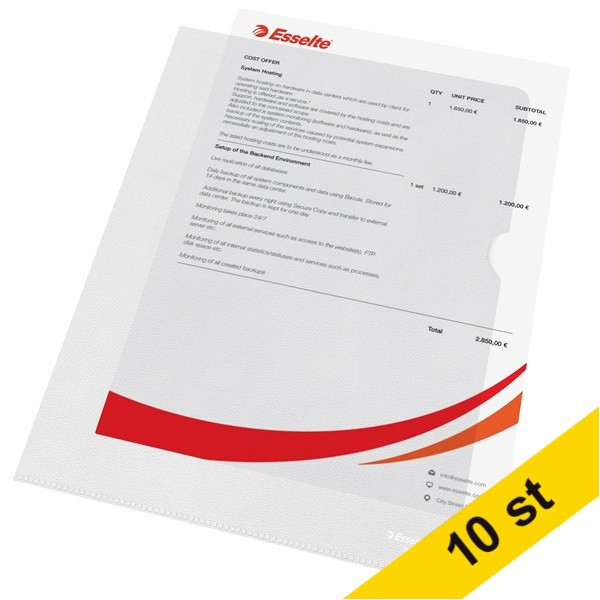 Plastficka A4 105my | Esselte | PP transparent | 10st x10  360499 - 1