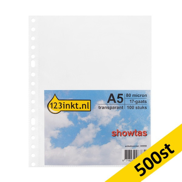 Plastficka A5 toppöppning 80my | 123ink 500st 301216 - 1