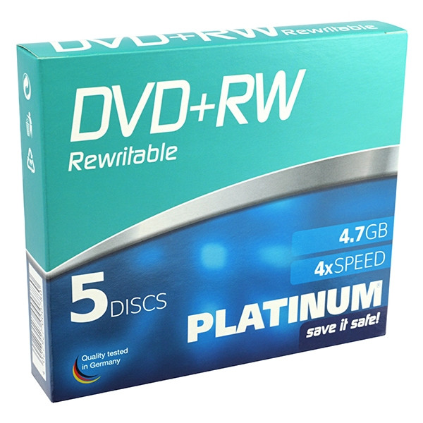 Platinum DVD+RW | 4x | 4,7GB | Jewel Case | 5-pack 100161 090310 - 1