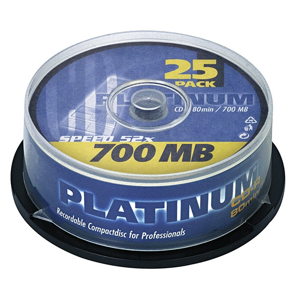 Platinum recordable  CD-R | 52X | 700MB | Spindle | 25-pack 102565 090301 - 1