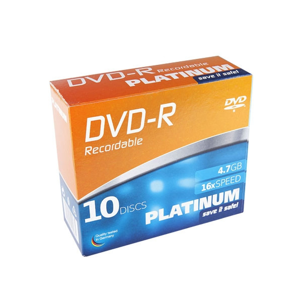 Platinum recordable DVD-R | 16X | 4,7GB | Slimline lådor | 10-pack 102567 090307 - 1