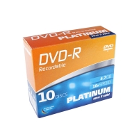 Platinum recordable DVD-R | 16X | 4,7GB | Slimline lådor | 10-pack 102567 090307