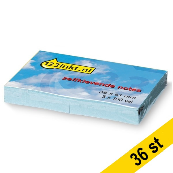 Post-it lappar 38mm x 51mm | 123ink | blå | 100 ark | 36st 300269 Post-it lappar 38mm x 51mm | 123ink | blå | 100 ark | 36st 300269 - 1