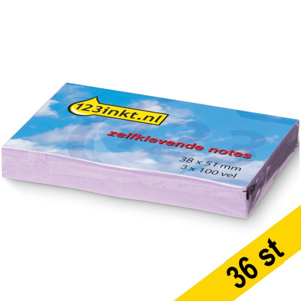 Post-it lappar 38mm x 51mm | 123ink | lila | 100 ark | 36st 300488 - 1