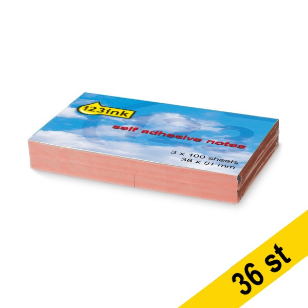 Post-it lappar 38mm x 51mm | 123ink | rosa | 100 ark | 36st 300271 Post-it lappar 38mm x 51mm | 123ink | rosa | 100 ark | 36st 300271 - 1