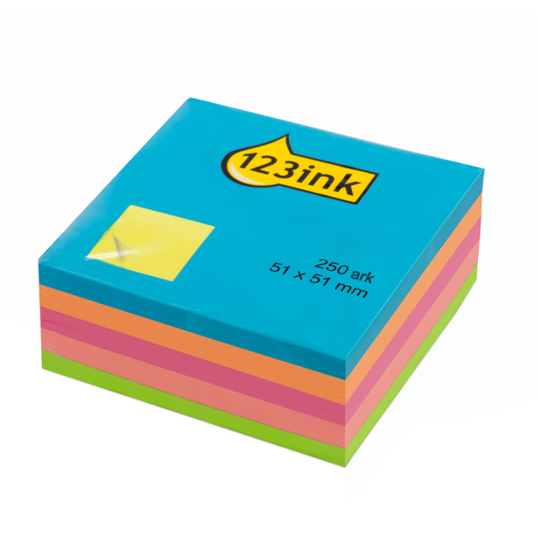 Post-it lappar 51mm x 51mm | 123ink | neon | 250 ark 2051LC 21203C 300813 - 1