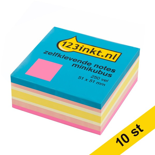 Post-it lappar 51mm x 51mm | 123ink | neonrosa | 250 ark | 10st 301379 - 1
