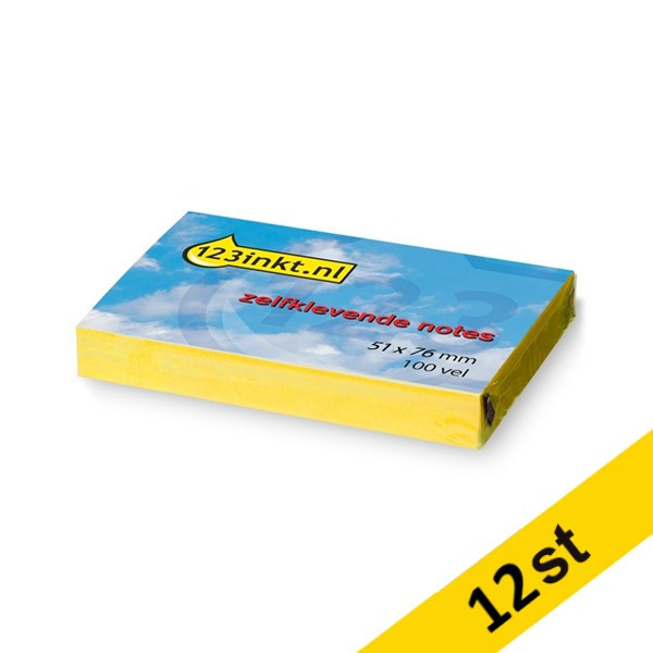 Post-it lappar 51mm x 76mm | 123ink | gul | 100 ark | 12st 656CYC 300067 - 1