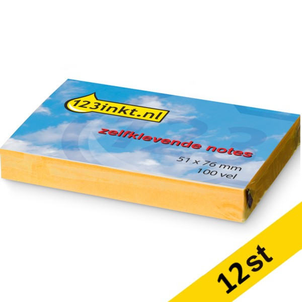 Post-it lappar 51mm x 76mm | 123ink | orange | 100 ark | 12st  300484 - 1