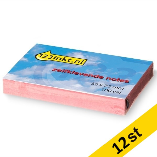 Post-it lappar 51mm x 76mm | 123ink | rosa | 100 ark | 12st  300239 - 1