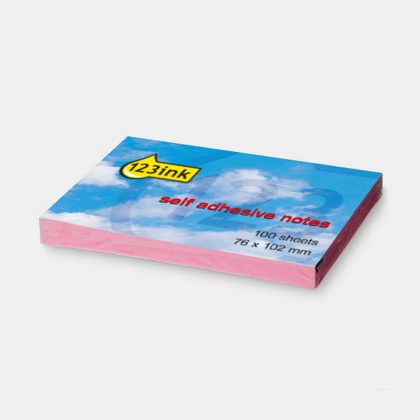 Post-it lappar 76mm x 102mm | 123ink | rosa | 100 ark 21151 300233 - 1