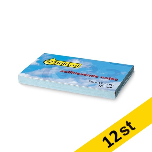 Post-it lappar 76mm x 127mm | 123ink | blå | 100 ark | 12st  300236 - 1