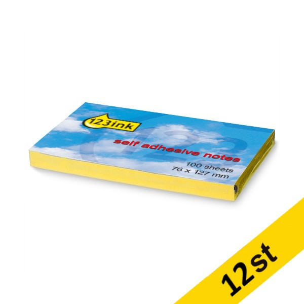 Post-it lappar 76mm x 127mm | 123ink | gul | 100 ark | 12st 655CYC 300205 - 1