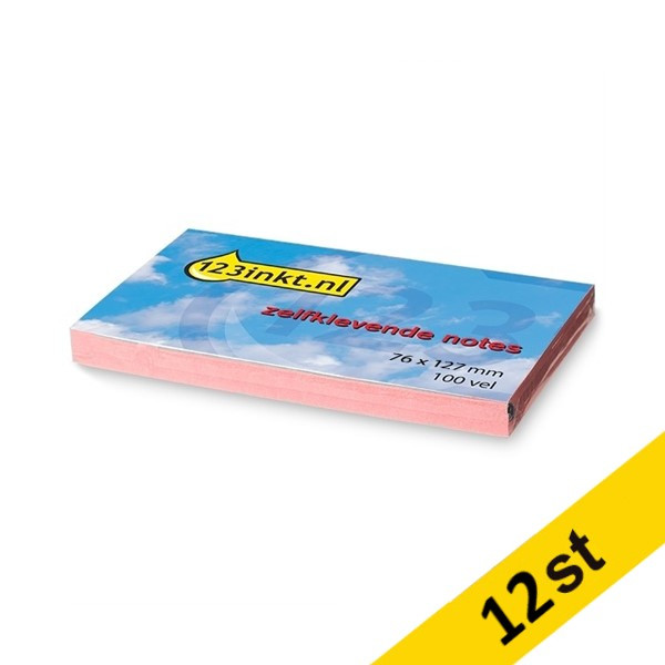 Post-it lappar 76mm x 127mm | 123ink | rosa | 100 ark | 12st  300255 - 1
