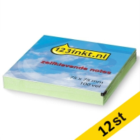 Post-it lappar 76mm x 76mm | 123ink | grön | 100 ark | 12st  300249