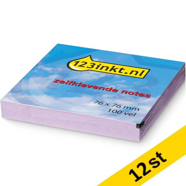 Post-it lappar 76mm x 76mm | 123ink | lila | 100 ark | 12st  300491 - 1