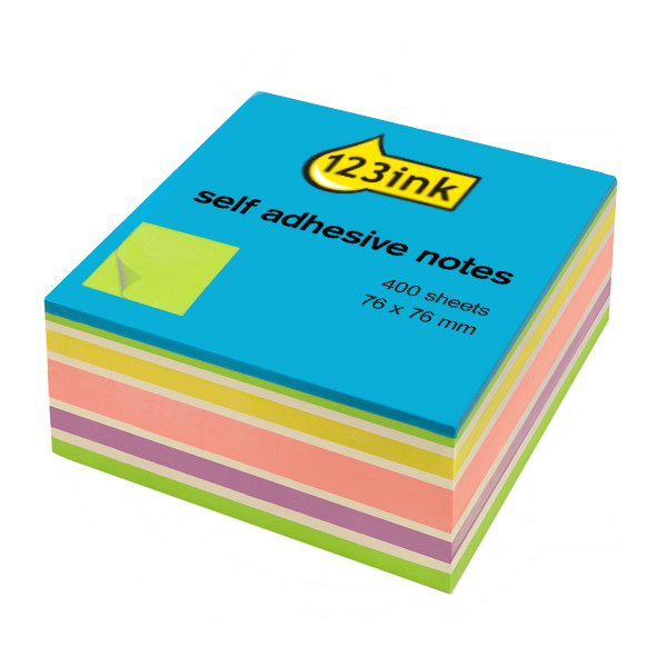 Post-it lappar 76mm x 76mm | 123ink | neon | 400 ark 2028NBC 21537C 300811 - 1