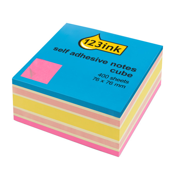 Post-it lappar 76mm x 76mm | 123ink | neon | 400 ark 2028NPC 300812 - 1