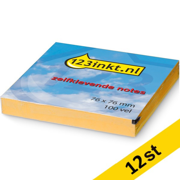 Post-it lappar 76mm x 76mm | 123ink | orange | 100 ark | 12st  300486 - 1