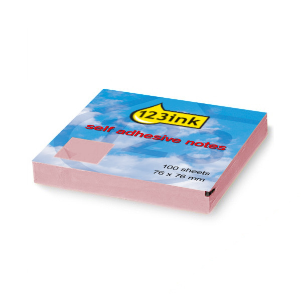 Post-it lappar 76mm x 76mm | 123ink | rosa | 100 ark  300252 - 1