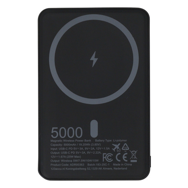 Powerbank 5.000mAh | trådlös | 123ink ADR00363 - 5